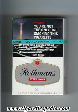 rothmans english version extra light ks 20 h canada