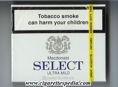 select canadian version macdonald ultra mild ks 25 b canada