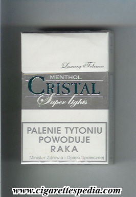 File:Cristal polish version luxury tobacco menthol super lights ks 20 h poland.jpg