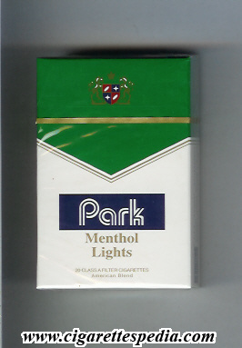 park menthol lights ks 20 h england pakistan