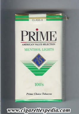 prime menthol lights l 20 s usa