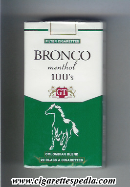 bronco colombian version colombian blend menthol l 20 s colombia