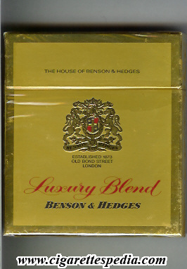 benson hedges luxury blend l 20 b england