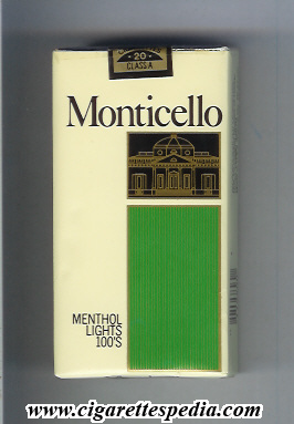 monticello menthol lights l 20 s usa