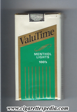 valu time menthol lights l 20 s usa