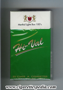 hi val menthol lights l 20 h usa india
