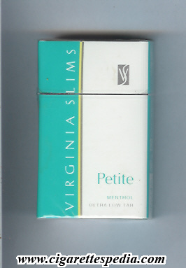virginia slims vertical name petite menthol ks 20 h usa
