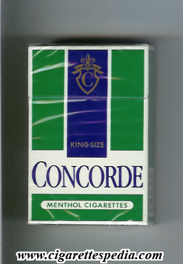 concorde menthol ks 20 h england