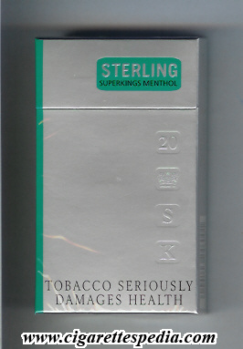 sterling english version menthol l 20 h england