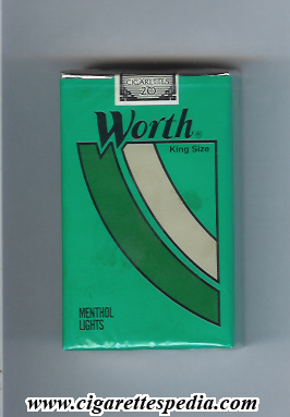 worth menthol lights ks 20 s usa