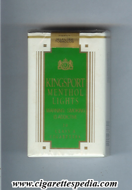 kingsport american version menthol lights ks 20 s usa