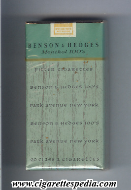 benson hedges menthol l 20 s park avenue usa