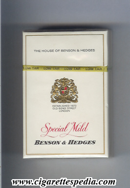 benson hedges special mild ks 20 h england