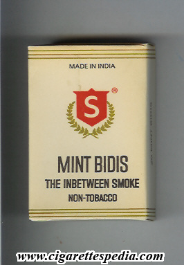 mint bidis ks 20 h white red india