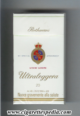 rothmans english version luxery length ultraleggera l 20 h italy