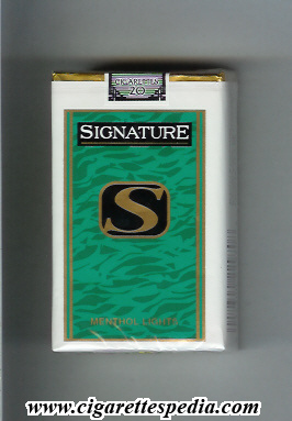 signature s menthol lights ks 20 s usa