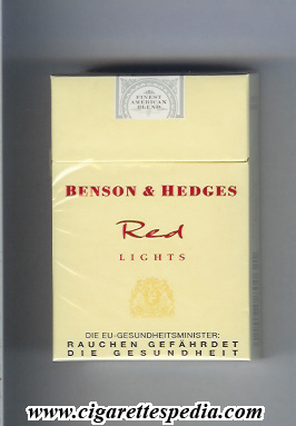 benson hedges red lights ks 20 h yellow england