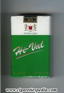 hi val menthol lights ks 20 s usa india