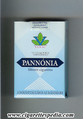 pannonia tabac light ks 20 s hungary