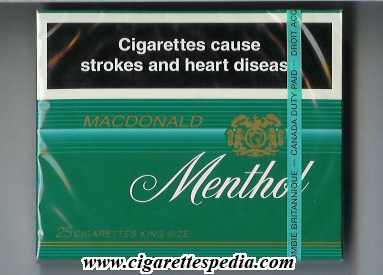 menthol canadian version new design macdonald ks 25 b canada