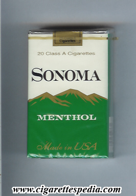 sonoma menthol ks 20 s usa