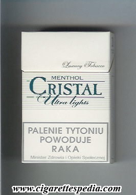 File:Cristal polish version luxury tobacco menthol ultra lights ks 20 h poland.jpg