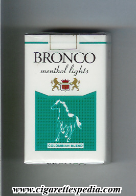 File:Bronco colombian version colombian blend menthol lights ks 20 s colombia.jpg