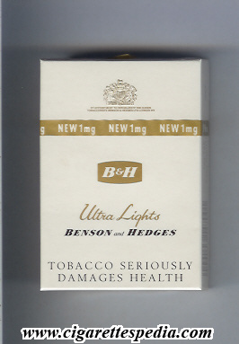 benson and hedges ultra lights ks 20 h england