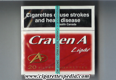 craven a a light s 20 b red canada
