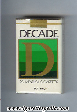 d decade menthol ks 20 s usa