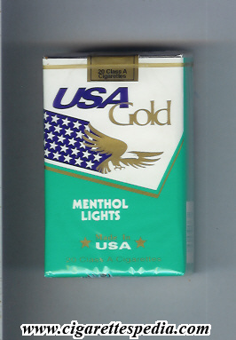 usa gold menthol lights ks 20 s usa