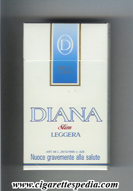 Diana (italian version) (Special Blend Slim Leggera) L-20-H - Switzerland  and Germany and Italy - Cigarettes Pedia