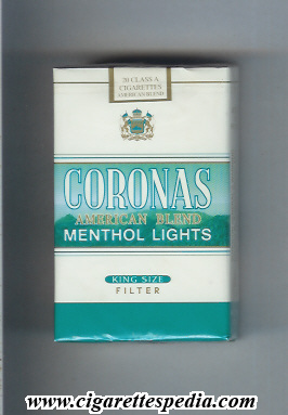 File:Coronas american blend menthol lights ks 20 s usa spain.jpg
