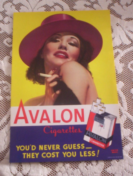 File:AAvalonCigarettesBrunetteinFlatBrimmedHat.jpg